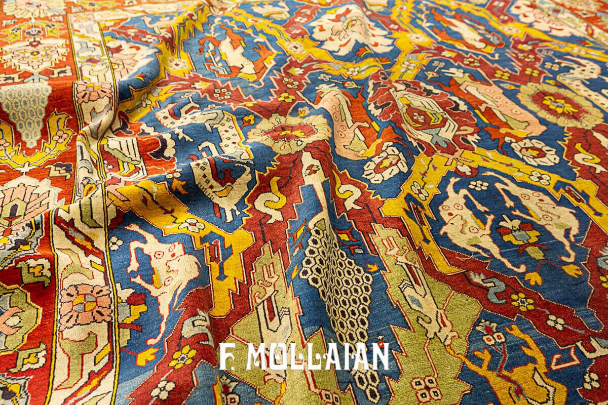 Beautiful Multicolore All-over Azerbaijan carpet with bold stylized design n°:97273148